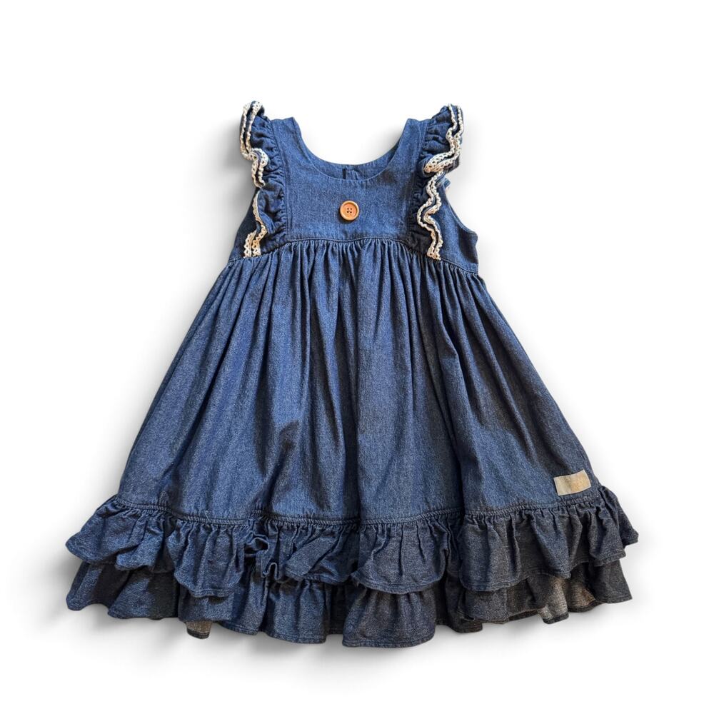 Eleanor Rose denim ruffle ‘Lacey’ dress